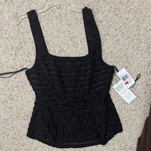 Connected Apparel Black Fitted Bustier Tank Top